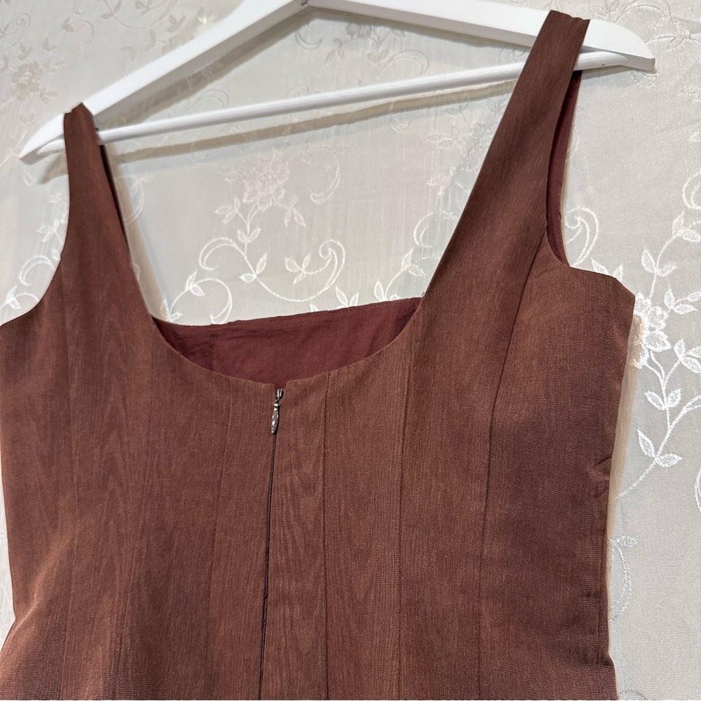 Staud Portrait Maxi Dress Gown Chocolate Brown Size 4 - Picture 8 of 13